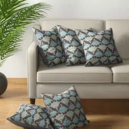Petal Home Suzhou Multicolor Cotton Cushion Covers - Set of 5-image-5