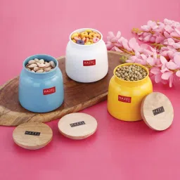 HAZEL Multicolor Galvanized metal Storage Container with Lid - Set of 3 image 4