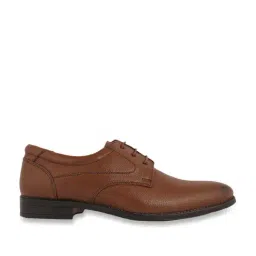 Pelle Albero Men's Cognac Derby Shoes-image-31