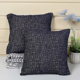 Saral Home Navy Chenille Cushion Covers - Set of 2-image-61