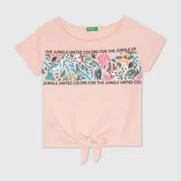 United Colors of Benetton Kids Peach Cotton Printed Top-picture-18