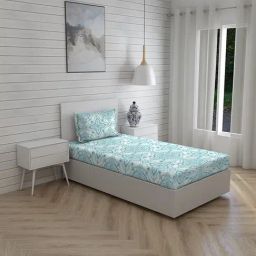 Boutique Living Iris Gaze Printed Multicolor 160 TC Cotton Single Bed Sheet with 1 Pillow Cover-image-6