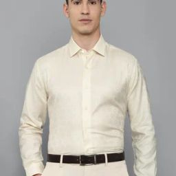 Luxure By Louis Philippe Cream Cotton Regular Fit Printed Shirt-image-20
