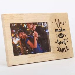 FNP Make My Heart Smile Engraved Wooden Frame image 3