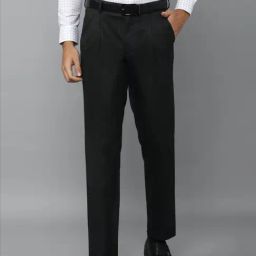 Louis Philippe Black Regular Fit Checks Trousers-image-65