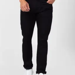 Spykar Black Cotton Regular Fit Jeans-image-49