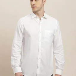 Turtle White Cotton Slim Fit Dobby Shirt-image-80