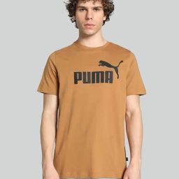 Puma Beige Cotton Regular Fit Logo Printed T-Shirt-image-56