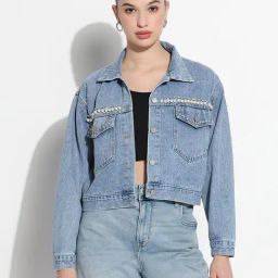 SHOWOFFFF Blue Embellished Jacket-image-93