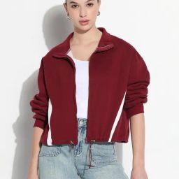 SHOWOFFFF Maroon Solid Jacket-image-31