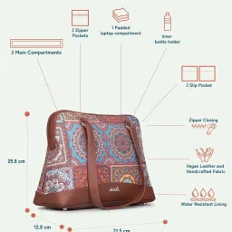ZOUK Multicolor Mandala Print Printed Tote Handbag image 4