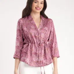 Fablestreet Pink Floral Print Top-image-86