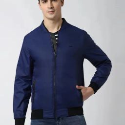 Peter England Navy Regular Fit Bomber Jacket-picture-25