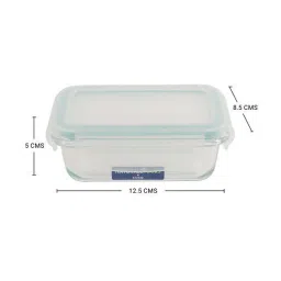 NATURALLY YOURS Transparent Glass Rectangle Container With Pp Lid 180 ml image 4