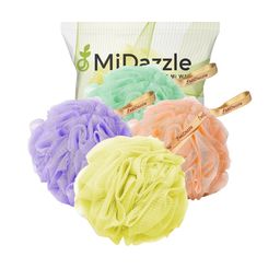 Omidazzle Set Of 4 Luxury Bathing Loofah Sponge Scrubber-13