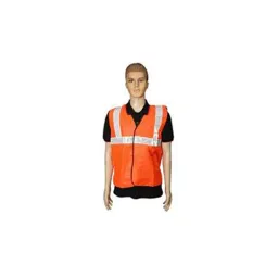 Generic 60 GSM 1 Fabric Sleeves Less Standard Size Orange Reflective Jacket-22