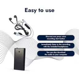TECHNOVIEW 32 GB Inbuilt Memory 4K Portable Mini Voice Activated Mini Spy Voice Recorder image 5