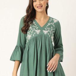 Ashlee Embroidered Bell Sleeve Empire Top-image-61