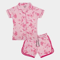 Bodycare Girls Light Pink Printed Shirt with Shorts-picture-8