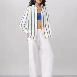 The Souled Store Off White Striped Shirt-picture-7