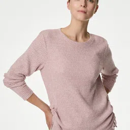 Marks & Spencer Women Waffle-Textured Lounge Top-image-21