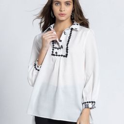 Shaye Printed Shirt Collar Tunic-image-9