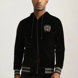 Iconic Brown Cotton Regular Fit Logo Printed Hooded Sweatshirt-image-61