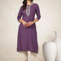 Soch Purple Embroidered Straight Kurta-image-16