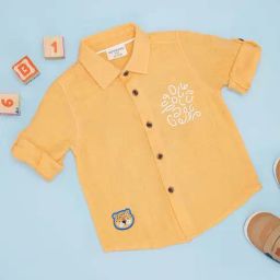 Pantaloons Baby Boys Misted Marigold Cotton Solid Full Sleeves Shirts-image-23