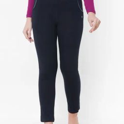 Sweet Dreams Navy Blue Blended Solid Pyjamas-image-25