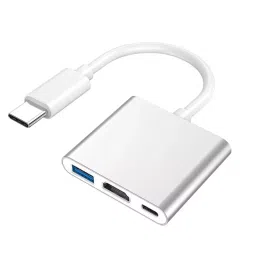 LOTA 3-in-1 USB-C to HDMI+USB+Power Adapter Silver & White 4K UHD Support, MST-1350-LT-31