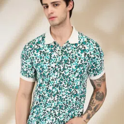 Being Human White Cotton Regular Fit Printed Polo T-Shirt-image-73