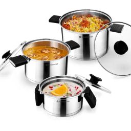Wonderchef Silver Click & Cook Casserole Set Of 3-67