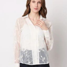 Vero Moda White Floral Print Shirt-image-61