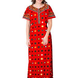 AAKARSHANA CREATION Women Red Maxi Nightdress-image-116