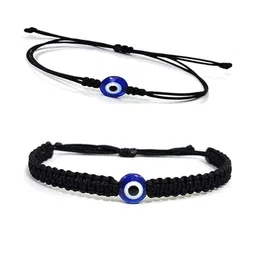 SUSVIJ Set of 2 Unisex Black & Evil Eye Bracelets-image-44