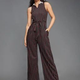 Miss Chase Black Cotton Polka Dot Jumpsuit-image-7