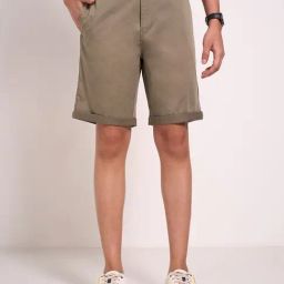 Peregrine By Pantaloons Brown Cotton Regular Fit Shorts-14