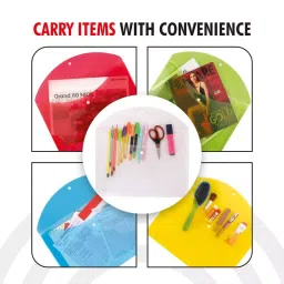 POLEN Folder File Poly Plastic Fullscape Button Bag Assorted (Pack of 6) image 5