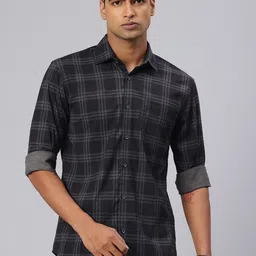 Majestic Man Men Custom Slim Fit Checked Casual Shirt-picture-3