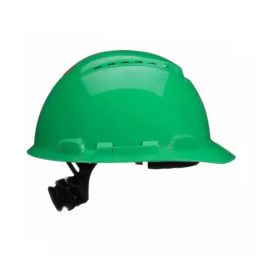 3M SecureFit Series Safety Helmet 4 Point Ratchet Type Vented HDPE Green Free Size, H-704SFV-UV-picture-39
