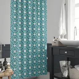 ArtzFolio White & Green Printed Waterproof Shower Curtain-image-67