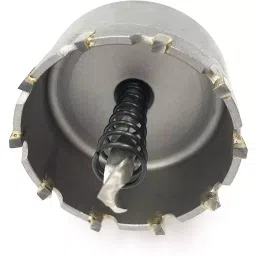uptodatetools Hole Saw Cutter Drill Bit Kit Set Masonry Type Round 50 mm Diameter Chrome Finish image 2