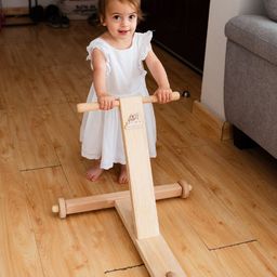 Ariro Traditional Push Wagon Toy - Brown-image-5