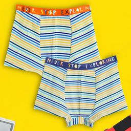 XY Life Kids Trunks For Boys - Tencel Modal, 3X Softer Than Cotton, 50% More Moisture Absorbent, Antimicrobial - Pack Of 2 - Orange/Blue-image-5