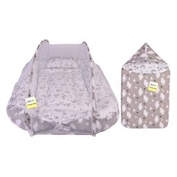 Kwitchy Baby Bedding Combo Set Cushioned Mattress with Net & Sleeping Bag Combo (0-12 Months, Grey)-14