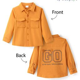 Babyoye 100% Cotton Knit Dyed Full Sleeves Solid Color Shirt - Orange-image-39