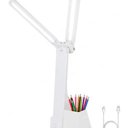 Toysire Touch LED Desk Lamp Rechargeable Study Lamp with Stationary and Phone Holder Table Lamp with USB Charging Dimmable Lamp with Eye Care-16