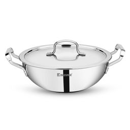 Bergner Tripro Triply Stainless Steel Deep Kadai with Lid, 22 cm, 2.5 L-image-12