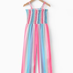 Mark & Mia Singlet Sleeves Jumpsuit with Stripes & Smocking Detailing - Multicolor-image-35
